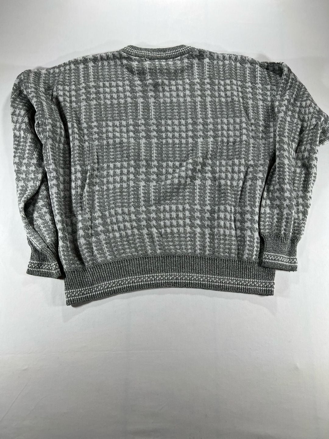 Sears Roebuck & Co. Vintage Geometric Knit Sweater Gray 3