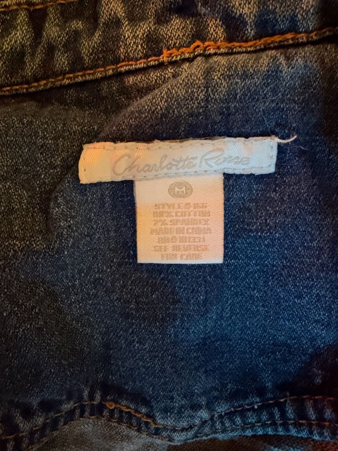 Charlotte Russe Cropped Denim Jacket Size M Blue Cotton Blend 4