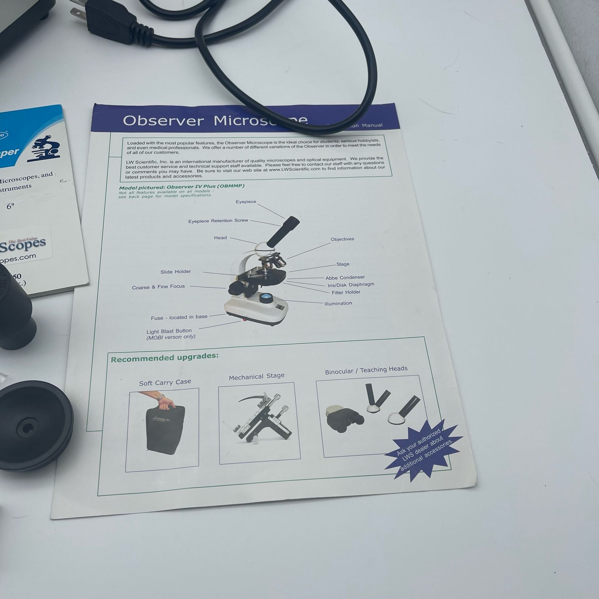 LW Scientific Observer Microscope Kit With Extras Used 8