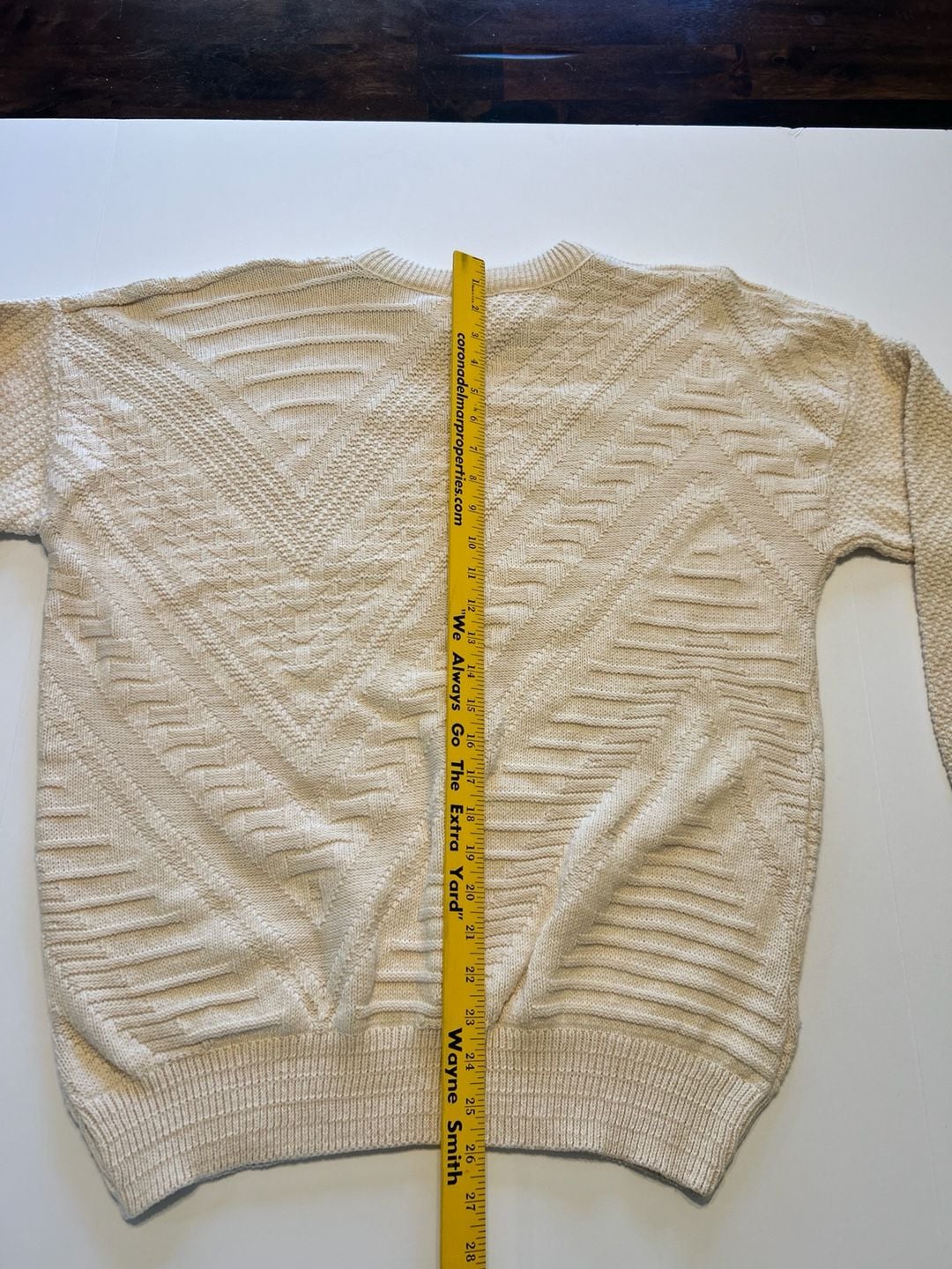 Vintage Textured Cream Knit Sweater 7