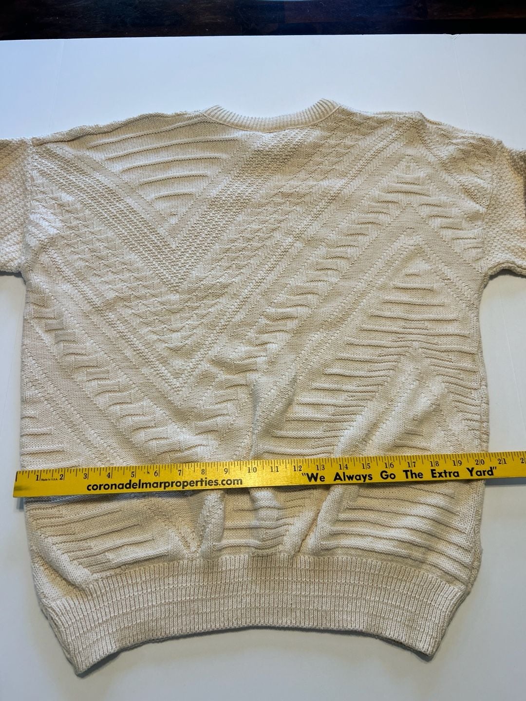 Vintage Textured Cream Knit Sweater 10