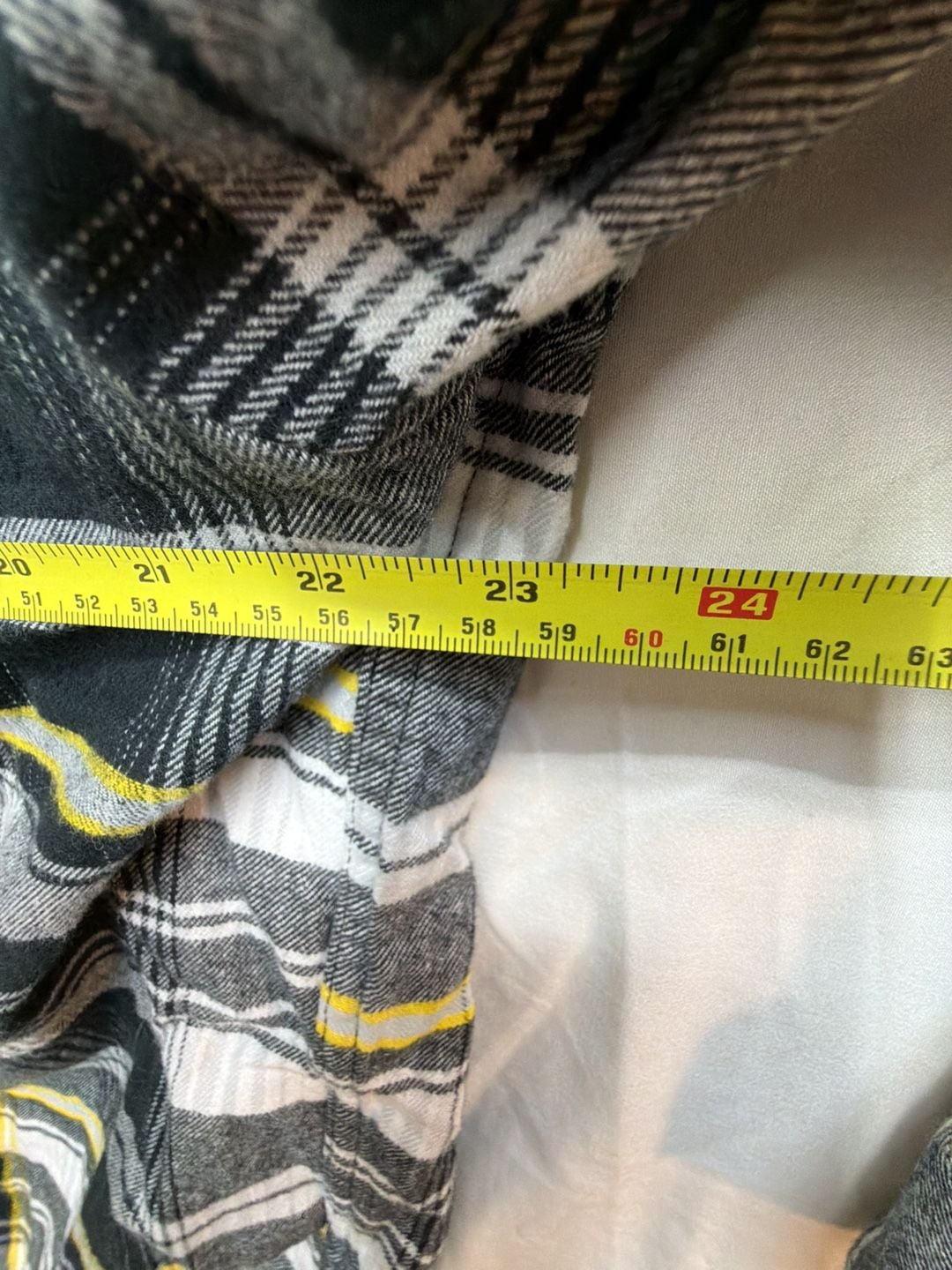 Edgar + Ash Hooded Flannel Shirt Size L Black Yellow Plaid 5