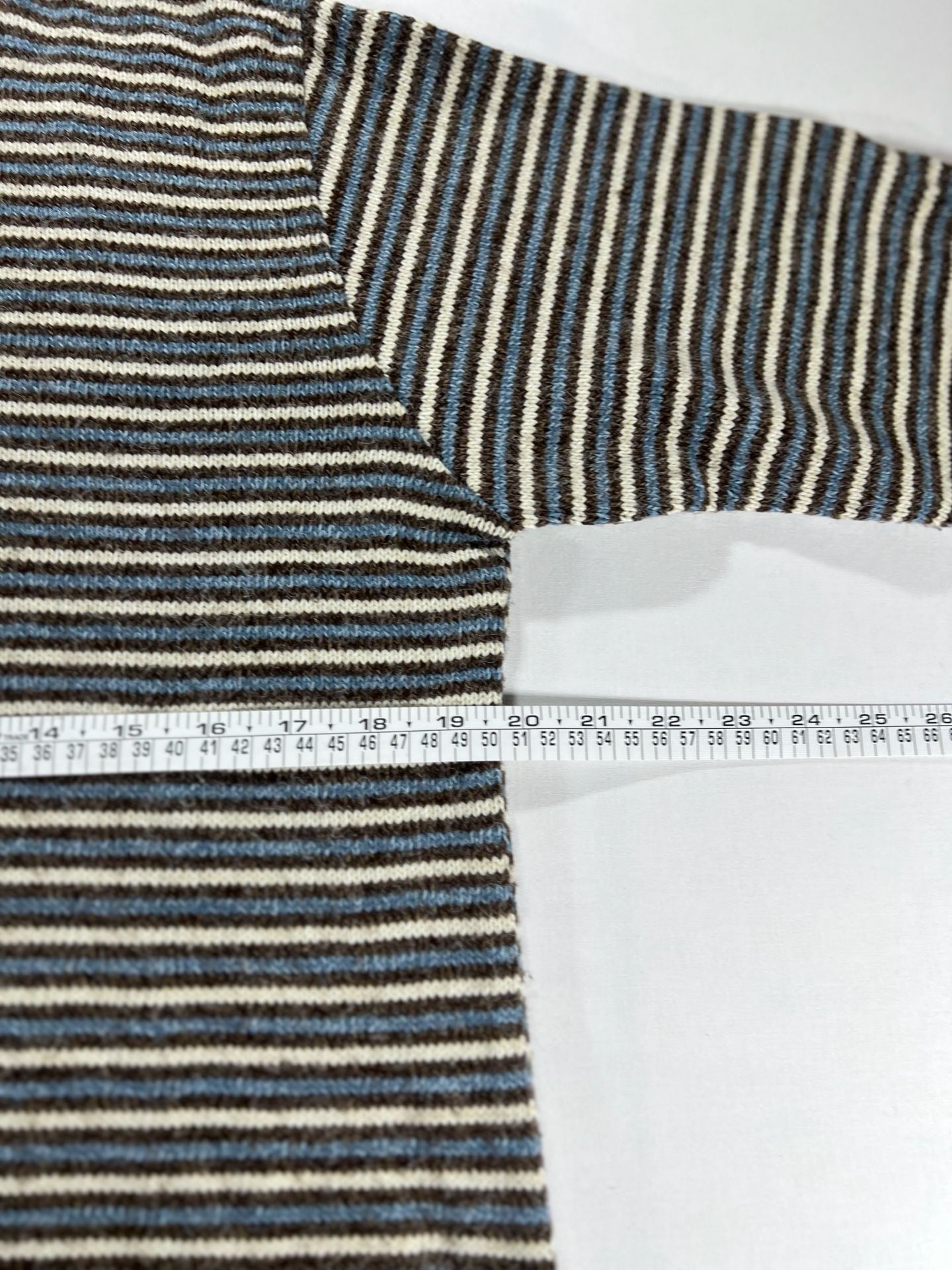 Cartier Ports Wear 1/4 Zip Sweater Size L Striped Brown Blue 5
