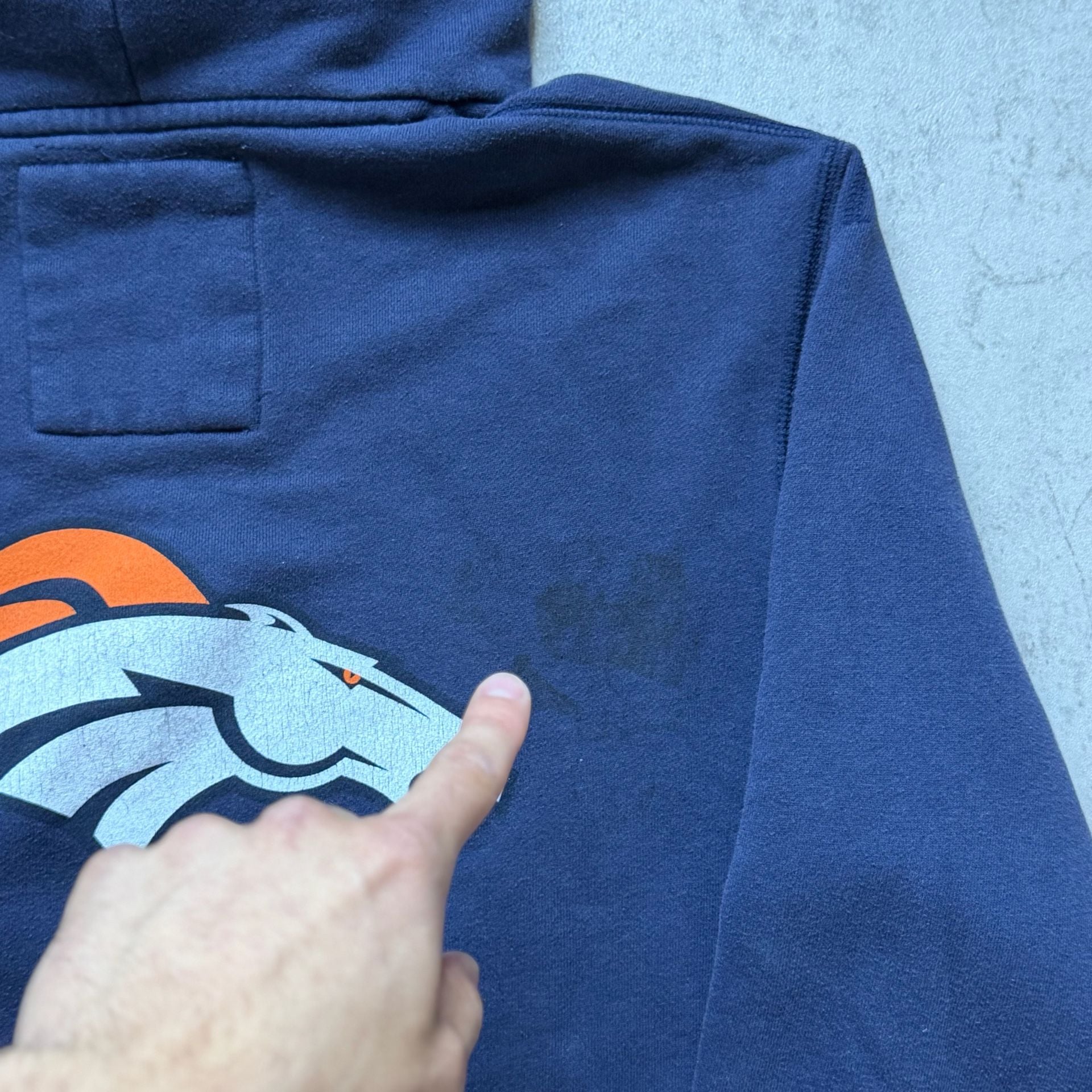 Junk Food Denver Broncos Hoodie Size L Navy Blue NFL Sweatshirt 11