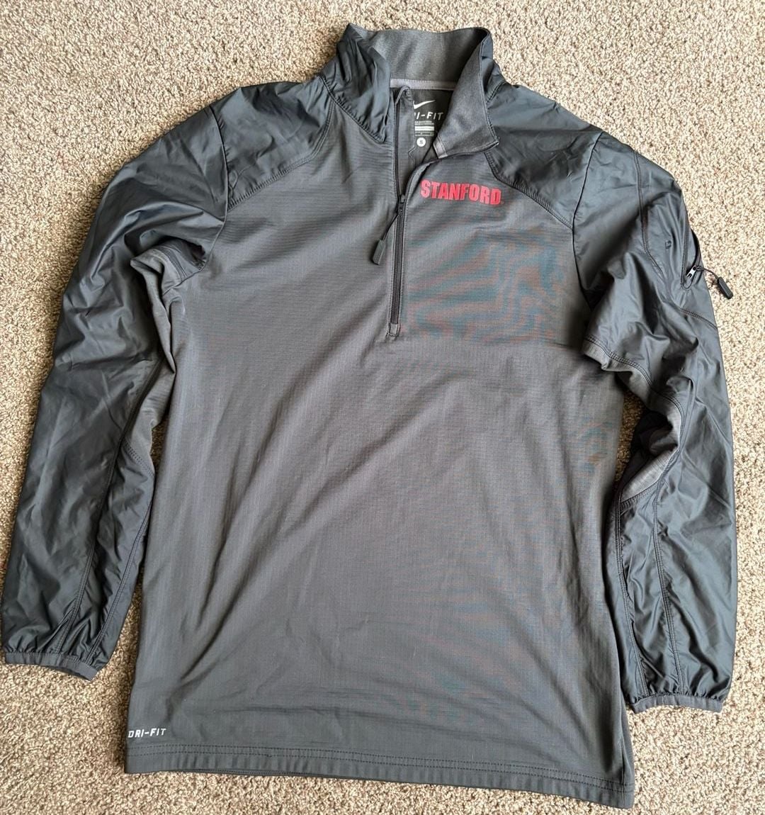 Nike Stanford Cardinal Dri-Fit 1/4 Zip Pullover Size S Gray 2