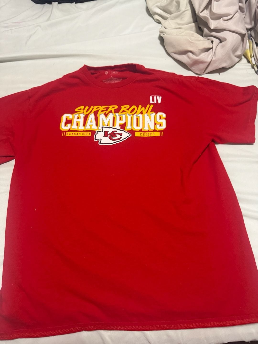 NFL Team Apparel Kansas City Chiefs Super Bowl LIV T-Shirt Size L Red 3