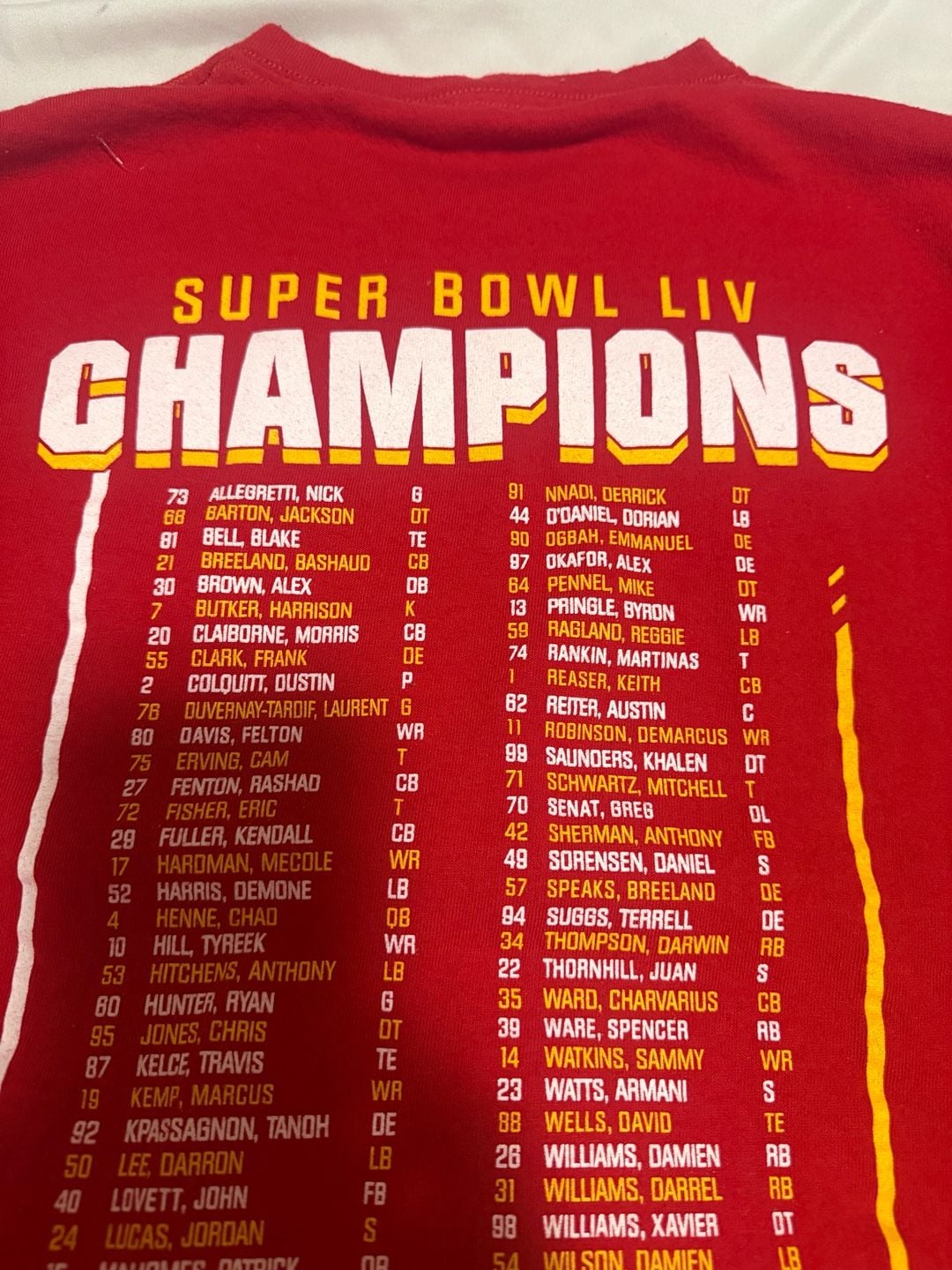 NFL Team Apparel Kansas City Chiefs Super Bowl LIV T-Shirt Size L Red 6