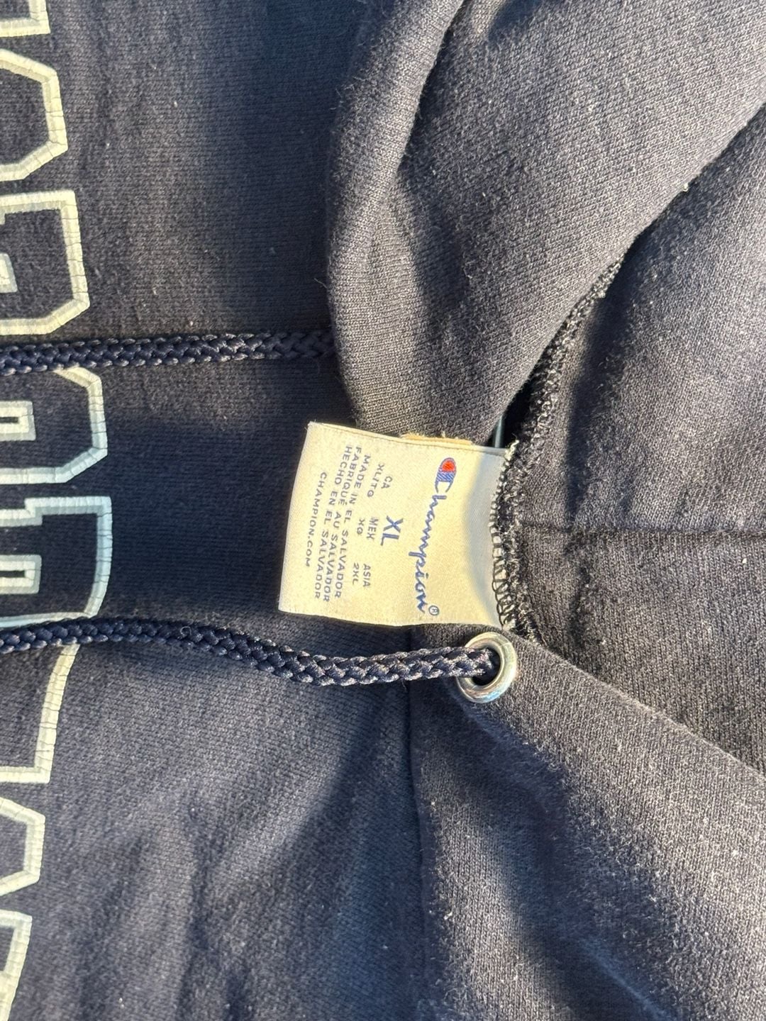 Champion Georgetown University Hoodie XL Navy Blue Sweatshirt 6