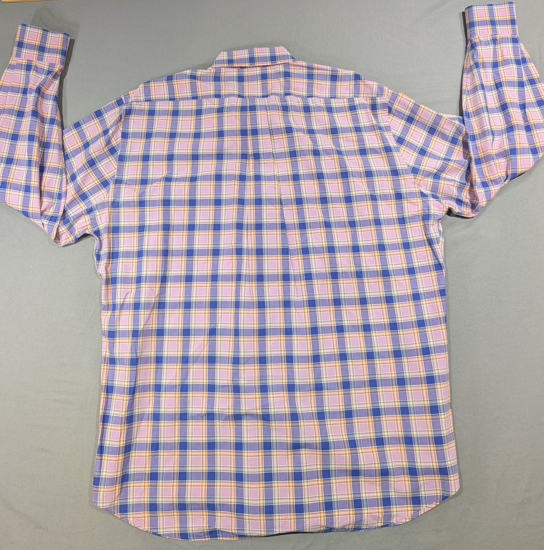 Peter Millar Button-Up Shirt Extra Large Purple Plaid Cotton Classy 7