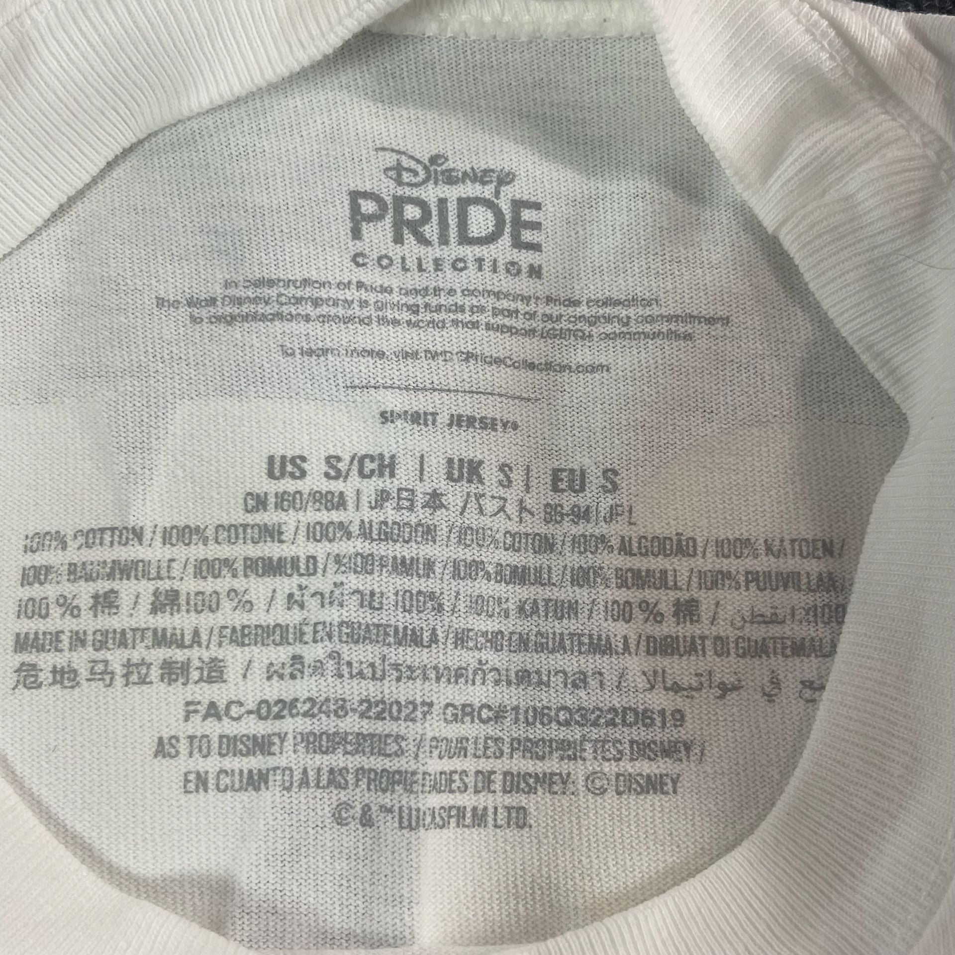 Disney Parks Star Wars Pride Spirit Jersey Size S White 3