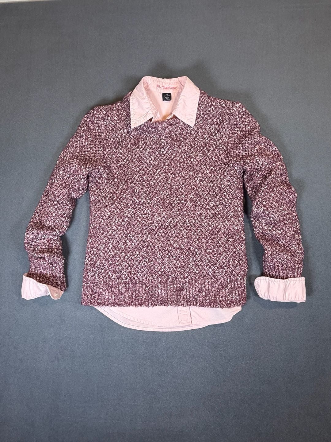 Polo Jeans Ralph Lauren Pink Button Down Shirt XS Y2K Preppy Cotton 8