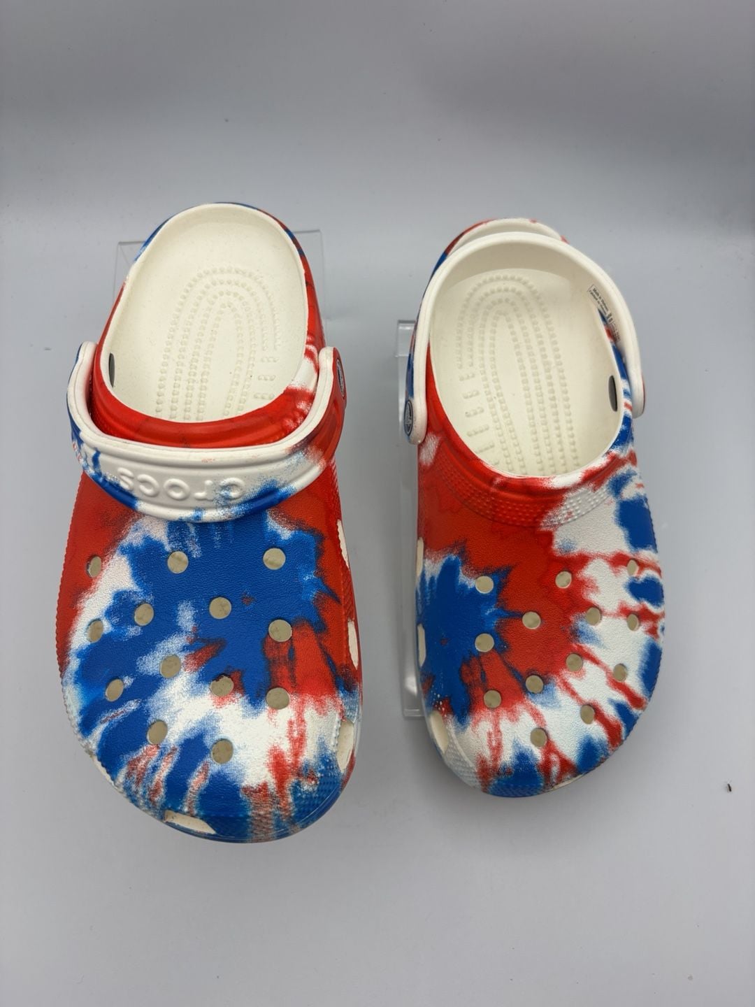 Crocs Classic Tie Dye Clogs Size M6 W8 Red White Blue 3