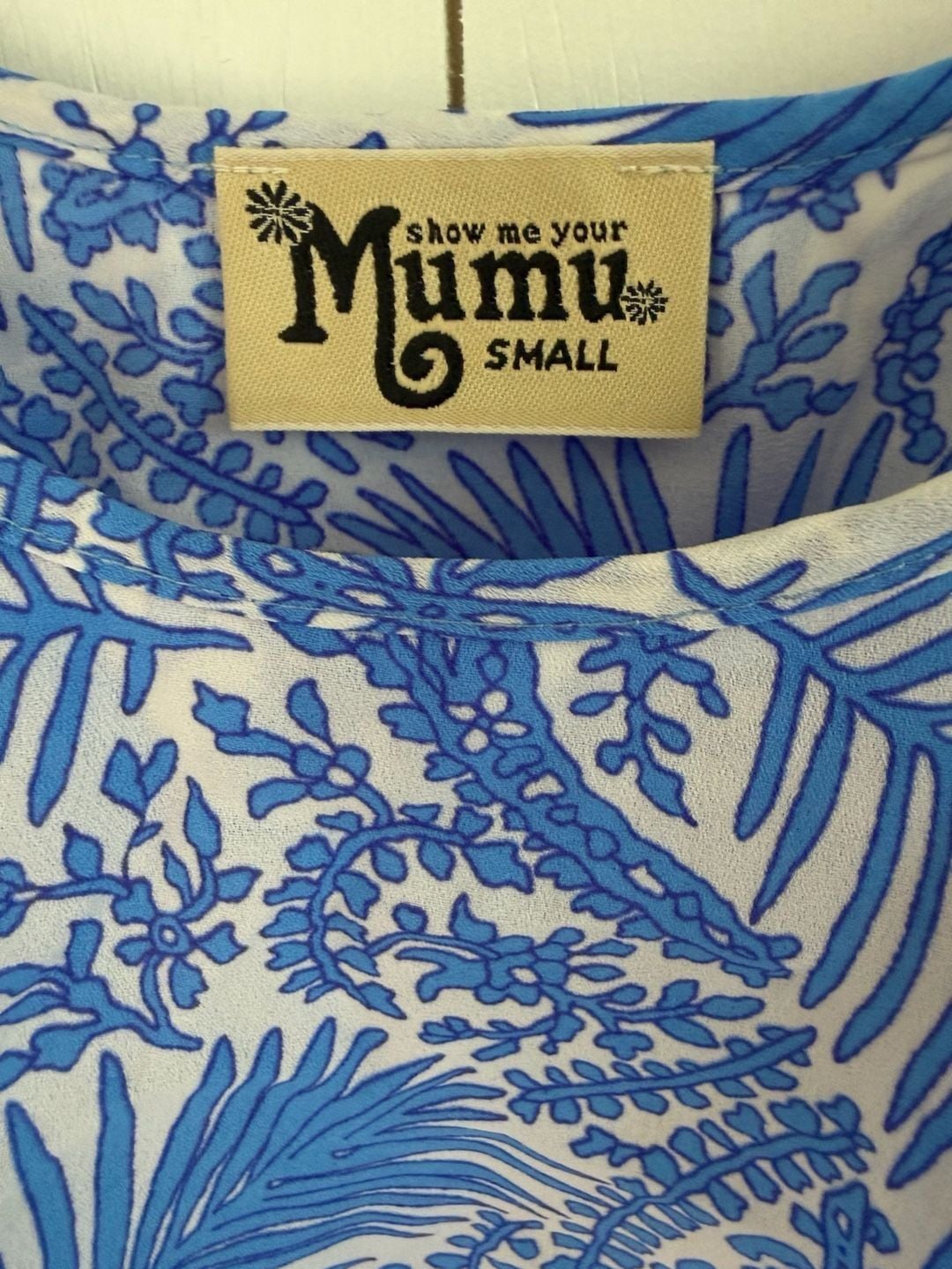 Show Me Your Mumu Crop Top Size Small Blue White Ruffle Camisole 3