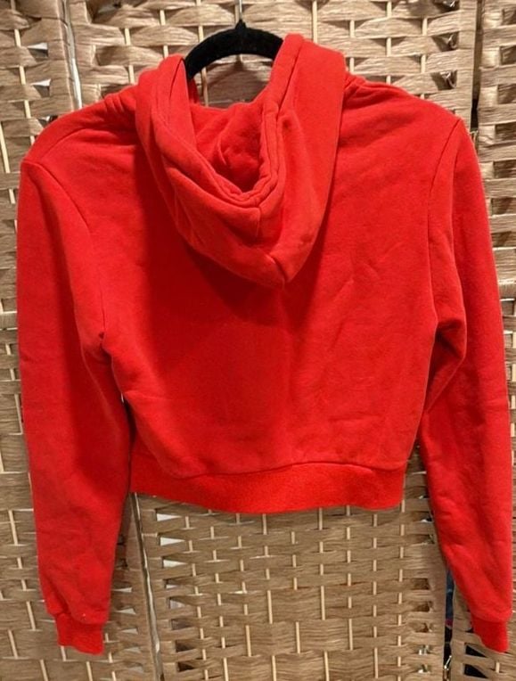 Hype And Vice Full Zip Cropped Hoodie Size S Red C Patch 5