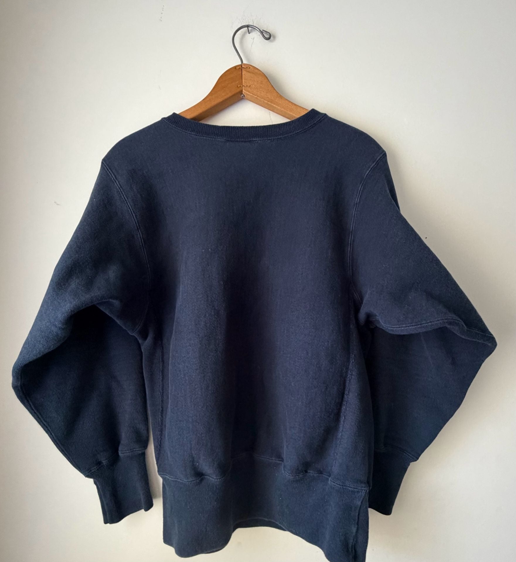 Vintage 1990s Champion Boston University Reverse Weave Sweatshirt Size Small Navy 9