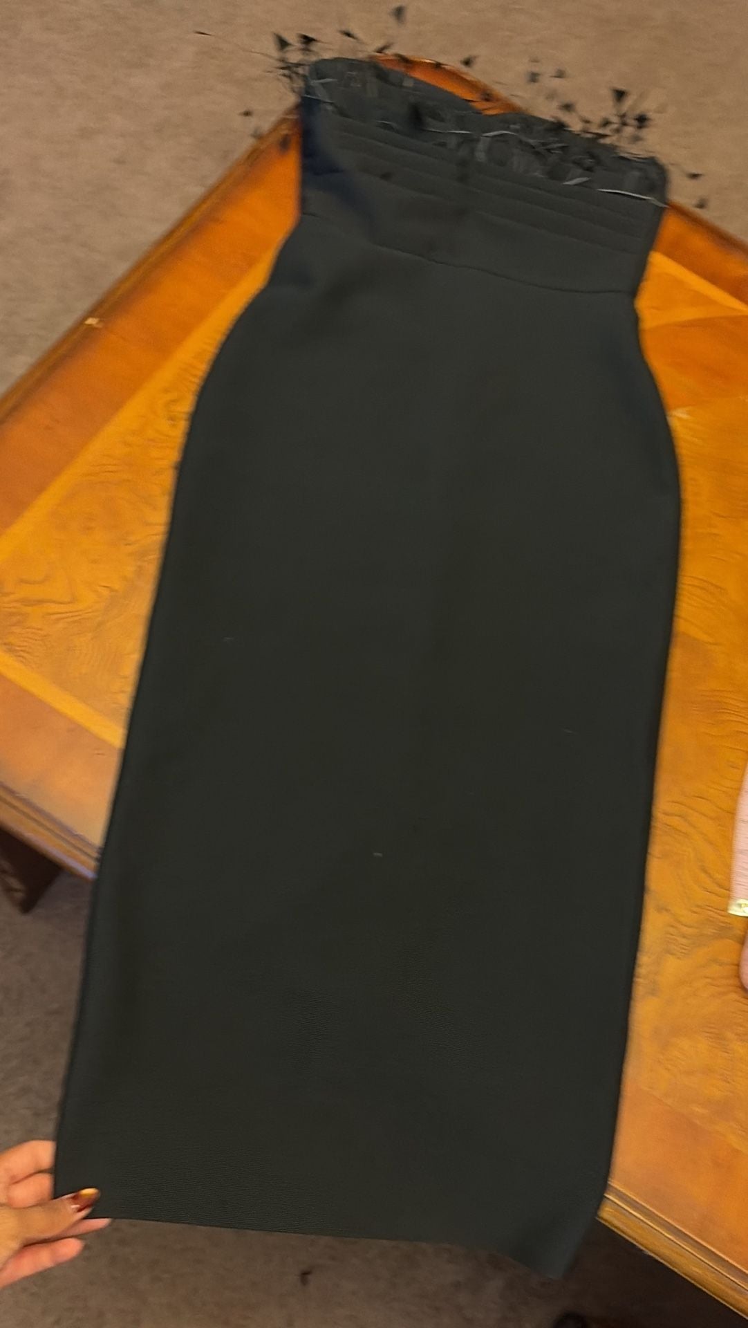 Sydney INC Strapless Feather Dress Black 1