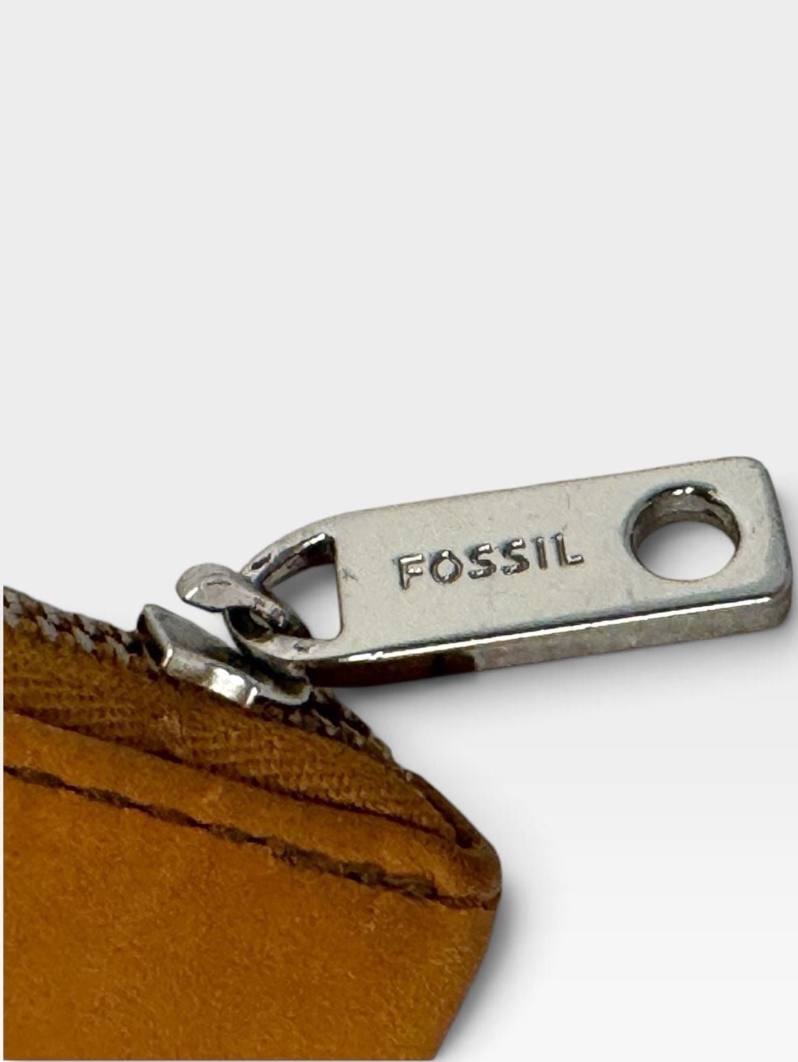 Fossil Sydney Zip Around Wallet Brown Leather Applique 6