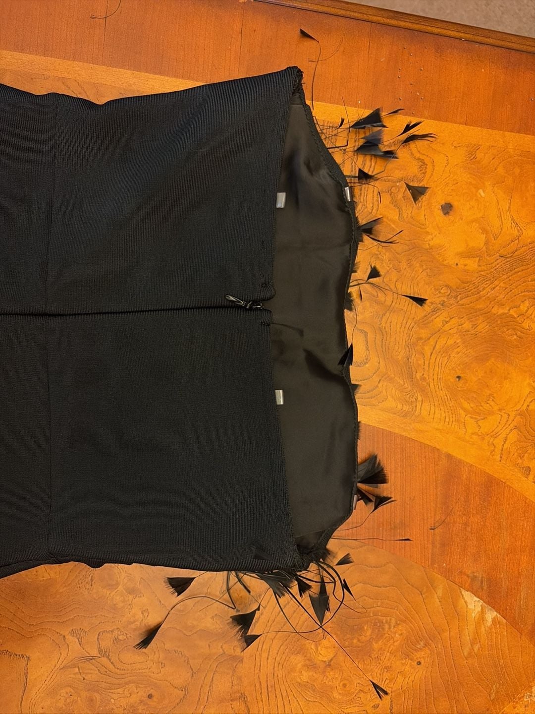 Sydney INC Strapless Feather Dress Black 4