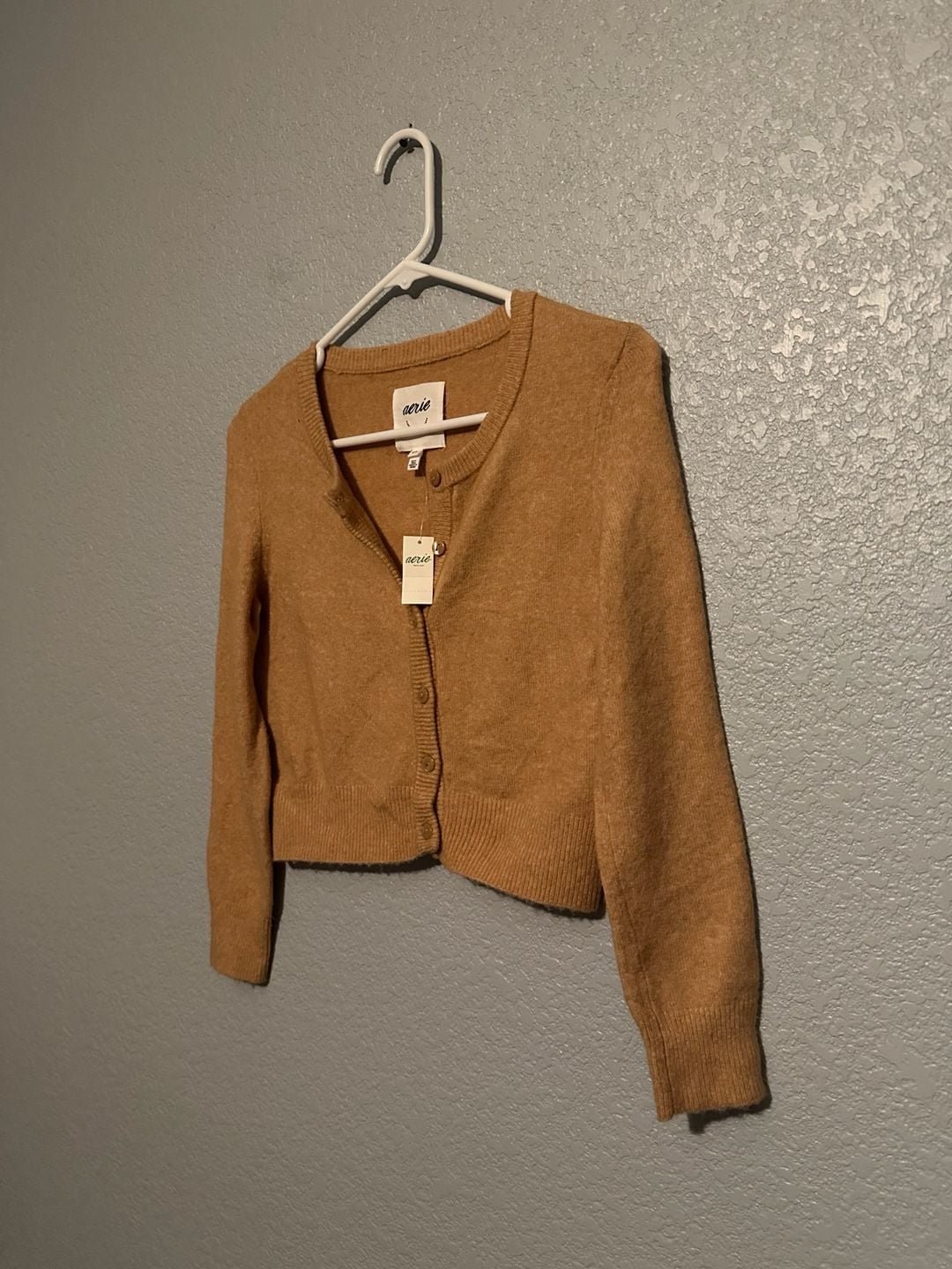 NEW Aerie Campus Cool Plush Button Crop Cardigan Sweater Size S 5