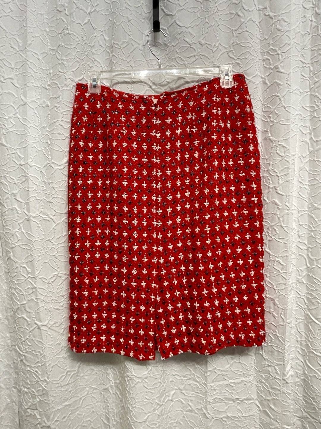Vintage 90s Tanner Red White Tweed Cropped Jacket Pencil Skirt Suit Set 14 Retro 5