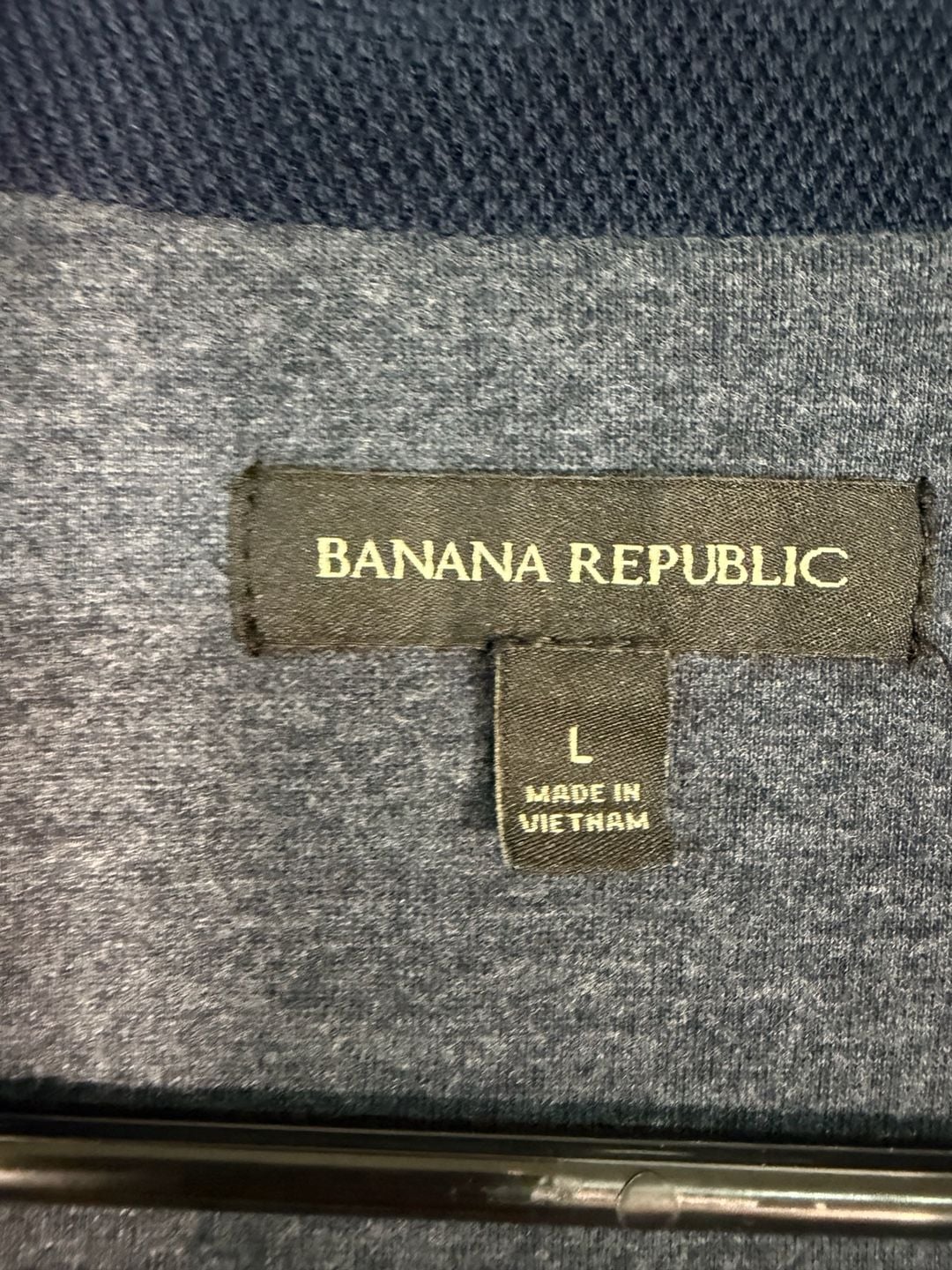 Banana Republic Puffer Vest Size L Blue Quilted Full Zip 3