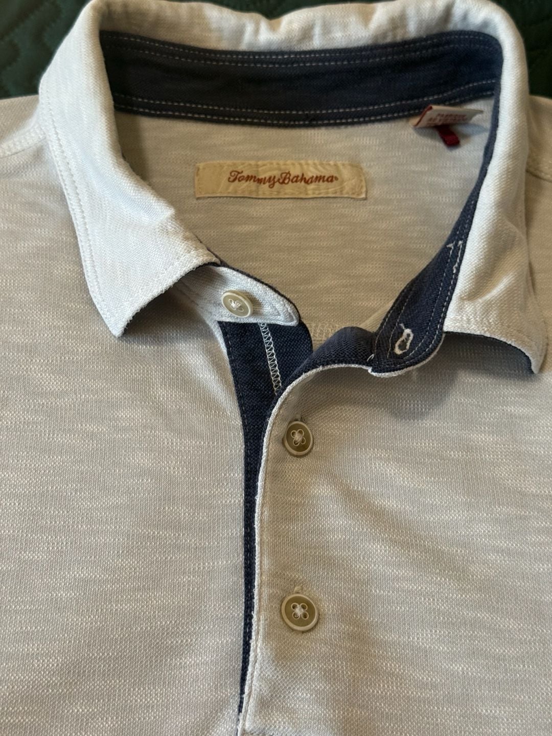 Tommy Bahama Polo Shirt Size XL White Short Sleeve Slub Knit 5
