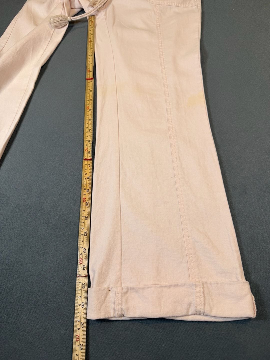Cato Light Pink Linen Blend Pants XS Drawstring Wide Leg Coastal 7