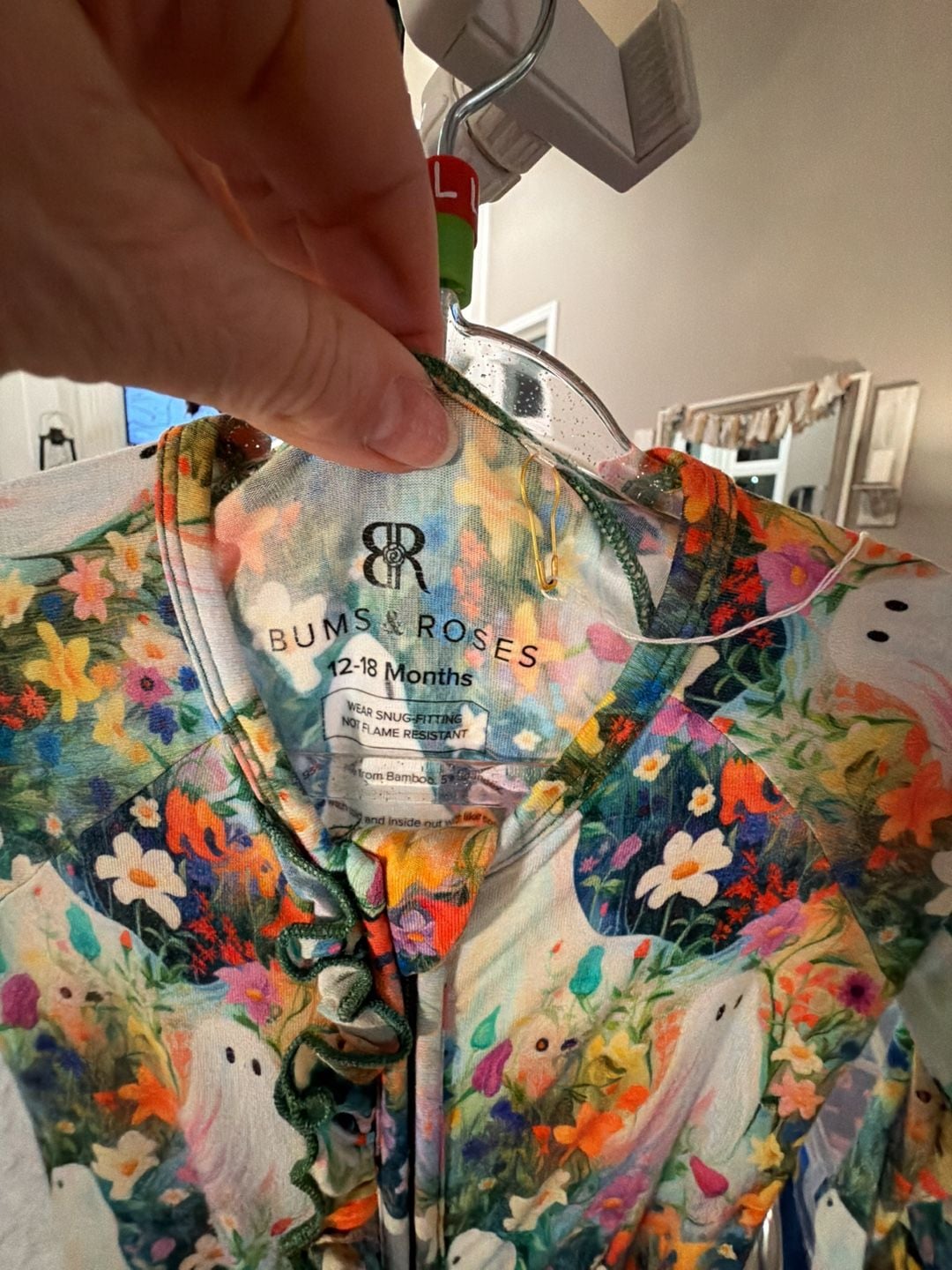 Bums & Roses Boo-tiful Blooms Convertible Ruffle Romper Size 12-18 Months 3