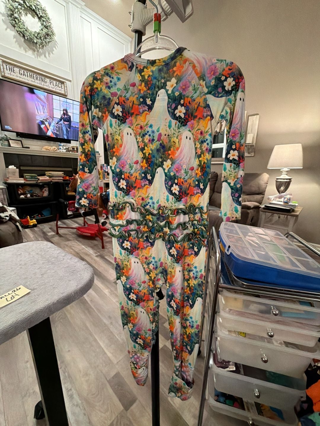 Bums & Roses Boo-tiful Blooms Convertible Ruffle Romper Size 12-18 Months 4