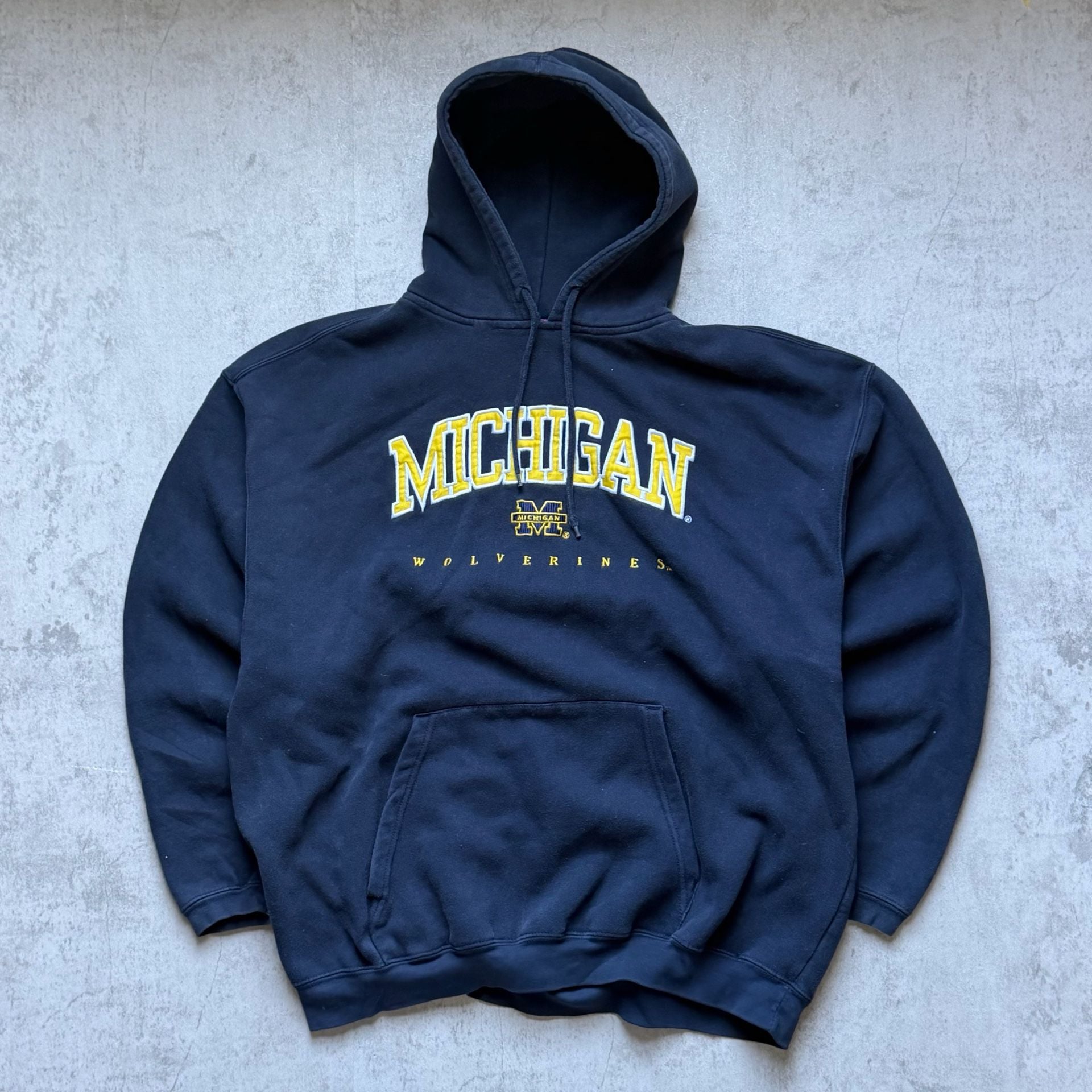 Varsity Athletic Michigan Wolverines Hoodie Size 2XL Blue Embroidered 3