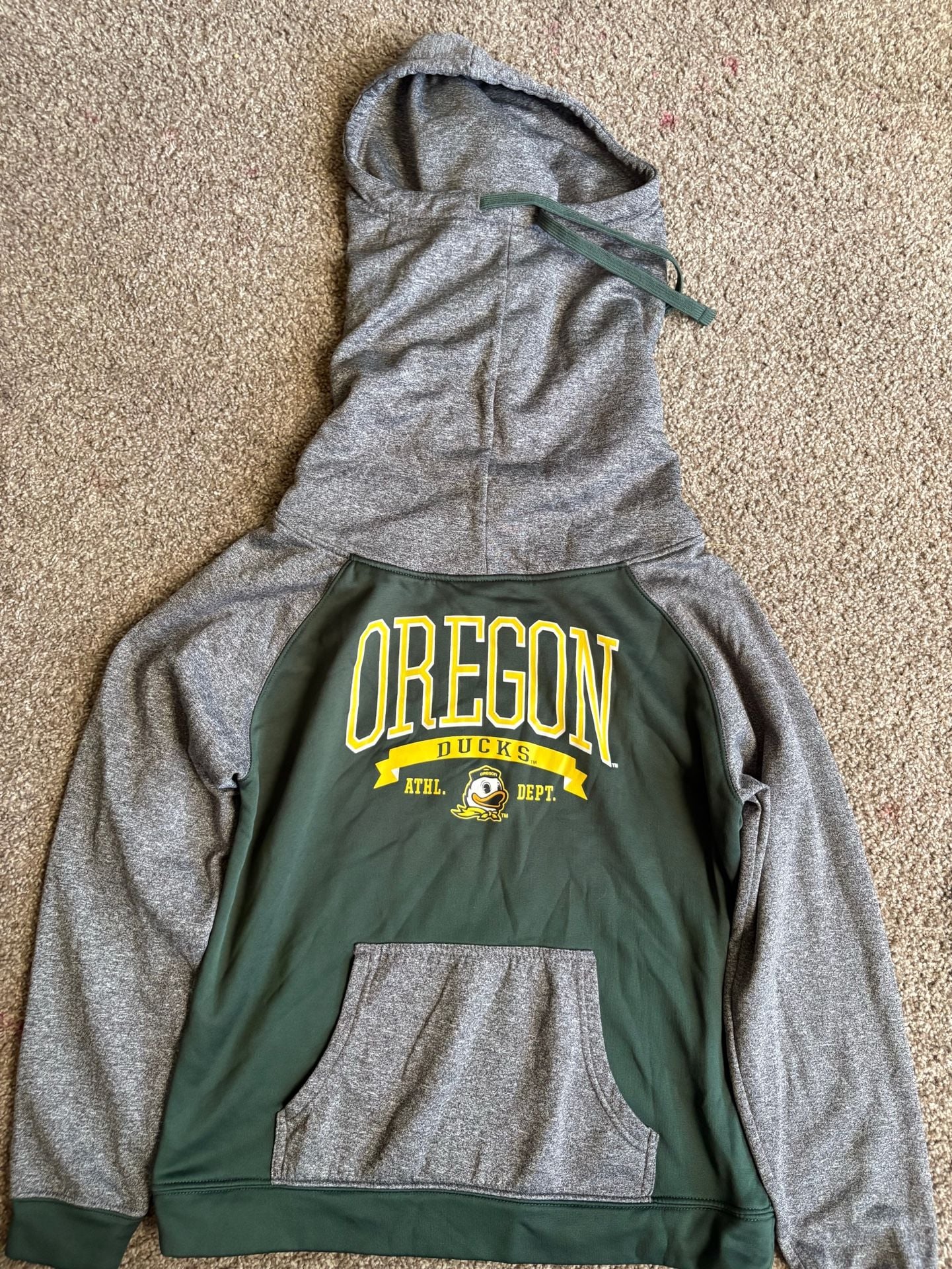 Oregon Ducks Athletic Dept Hoodie Sweatshirt Green Gray 2