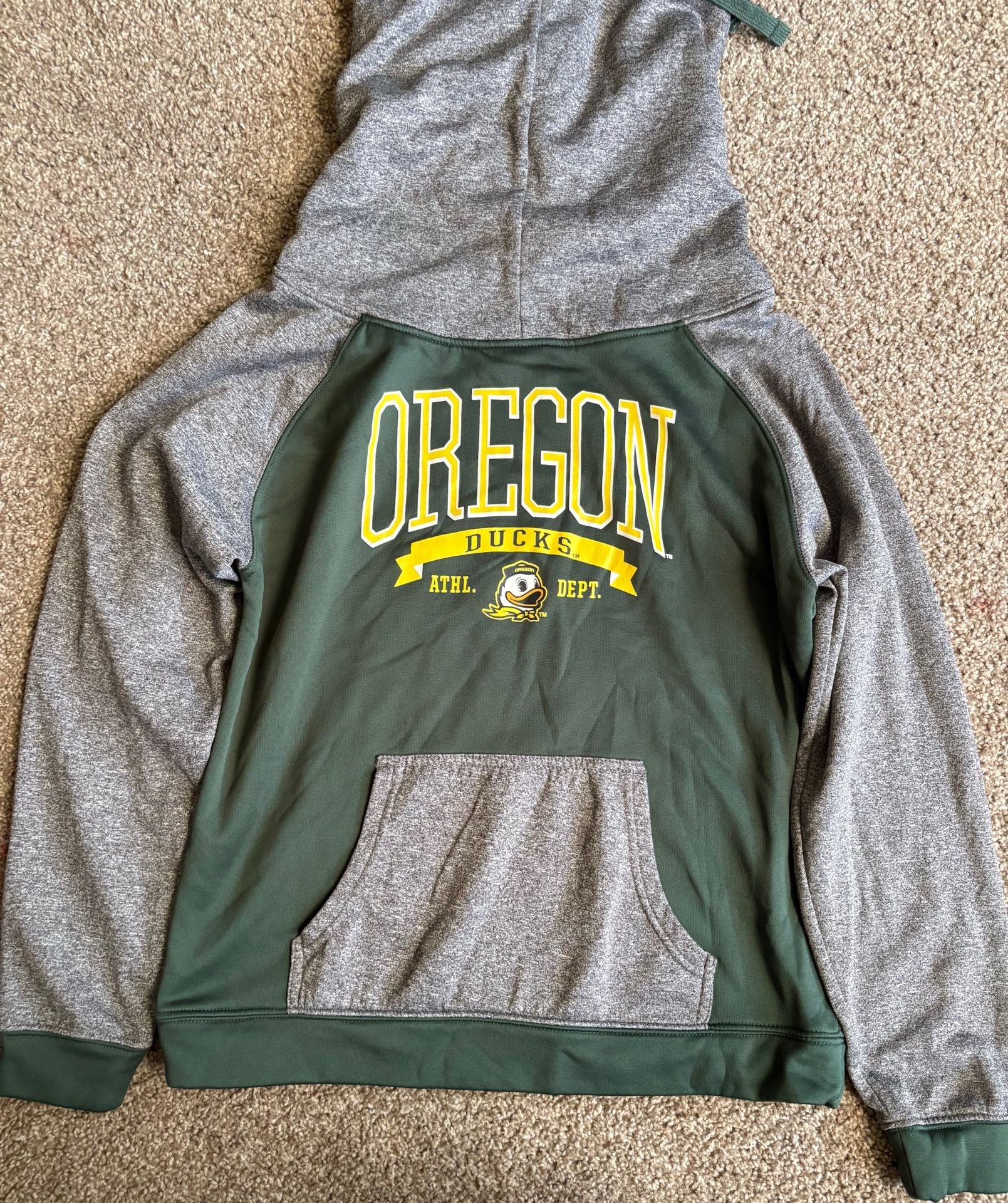 Oregon Ducks Athletic Dept Hoodie Sweatshirt Green Gray 3