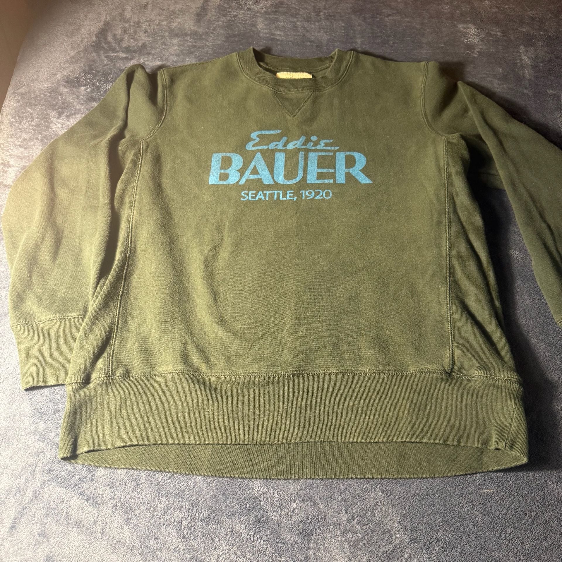 Eddie Bauer Sweatshirt Size XL Green Logo Seattle 1920 Pullover 2