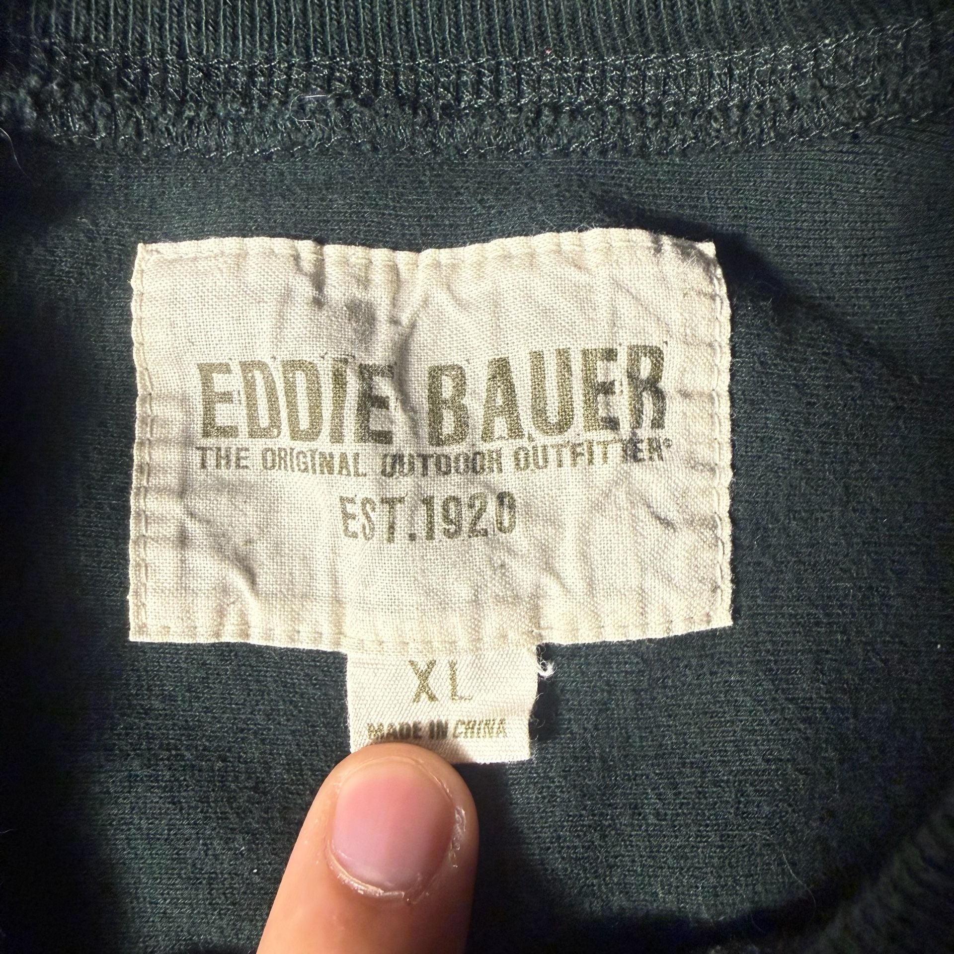 Eddie Bauer Sweatshirt Size XL Green Logo Seattle 1920 Pullover 3