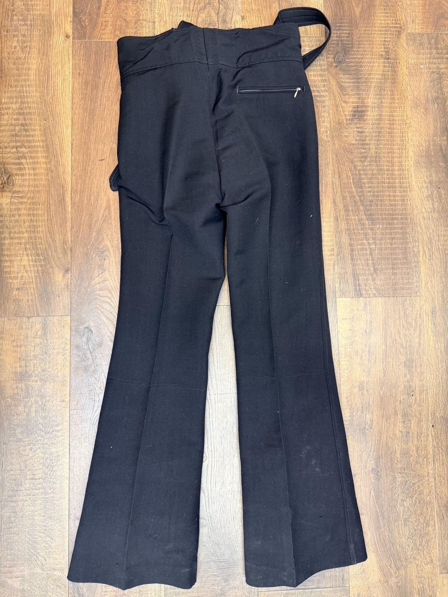 Roffe Vintage Wool Blend Suspender Ski Bib Pants Black 5
