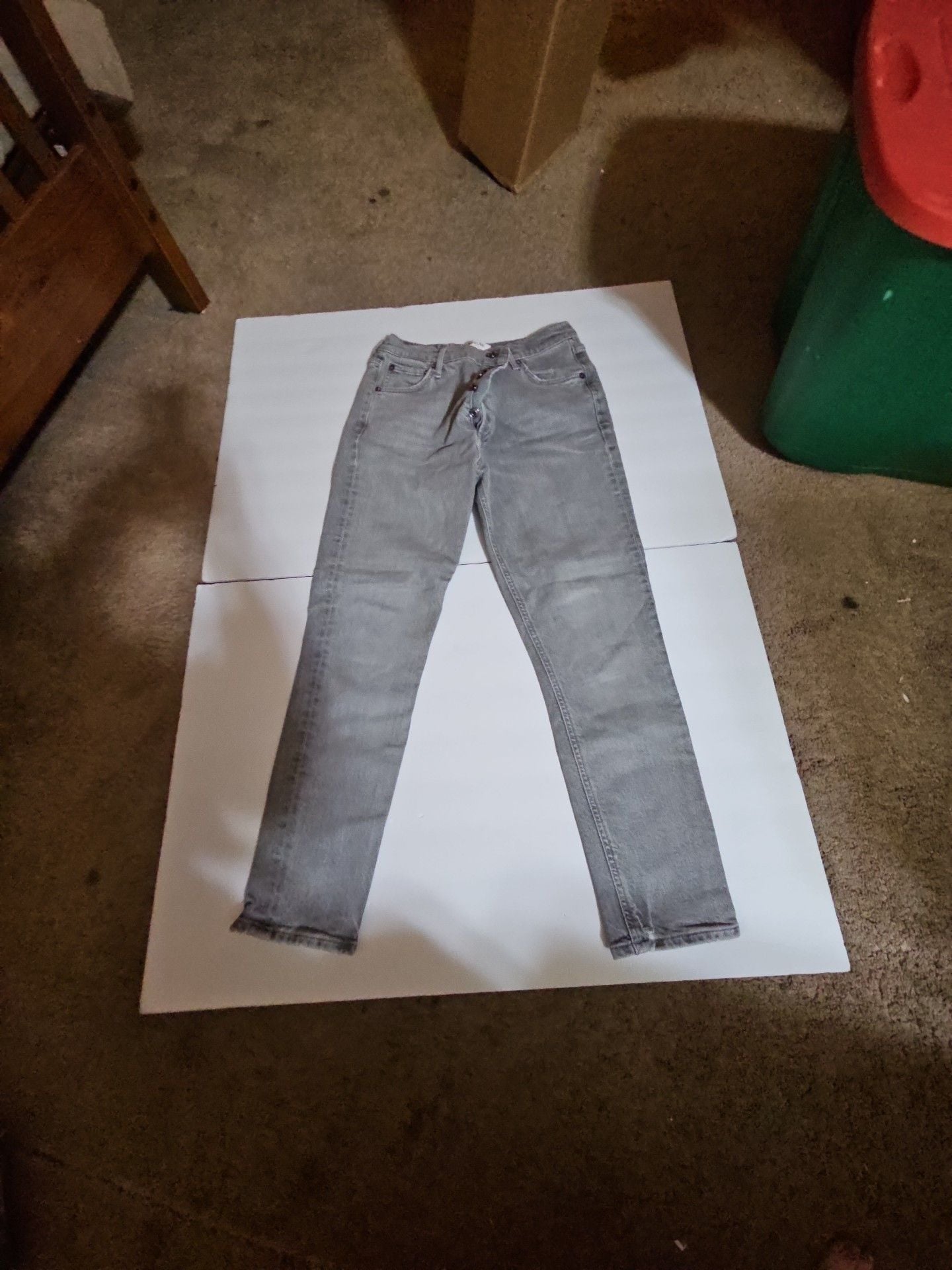 AGOLDE Straight Jeans Size 28 Grey Button Fly 2