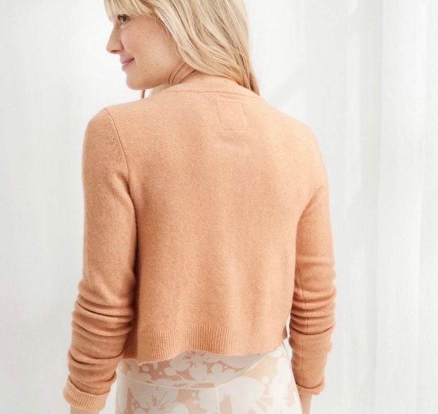 NEW Aerie Campus Cool Plush Button Crop Cardigan Sweater Size S 3