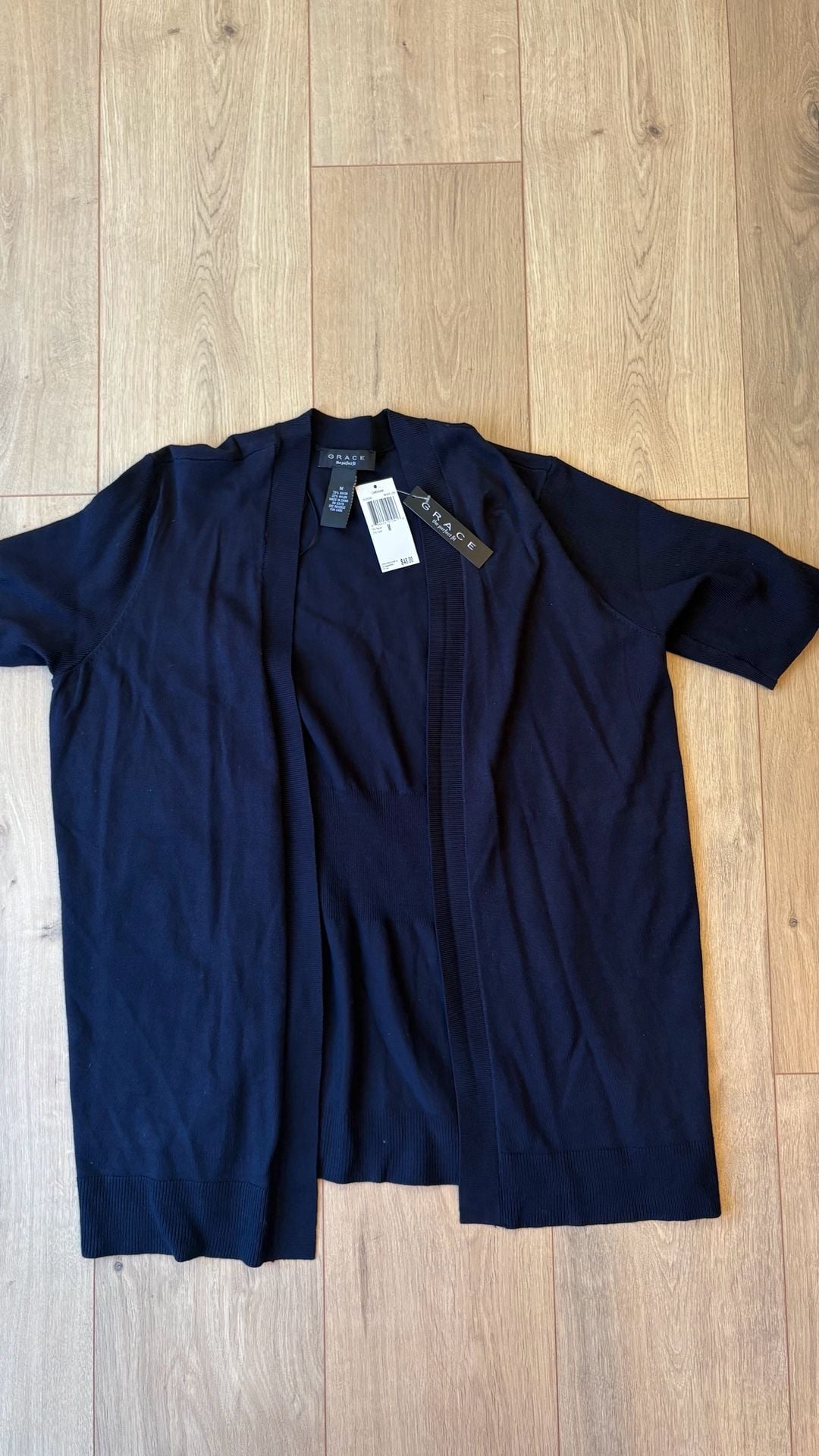 Grace The Perfect Fit Open Front Cardigan Size M Blue 2