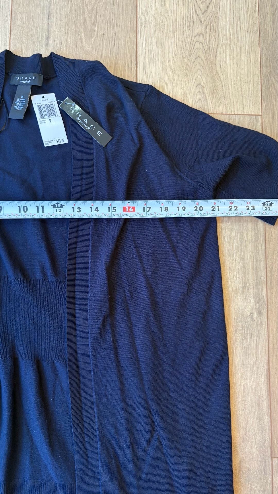 Grace The Perfect Fit Open Front Cardigan Size M Blue 4