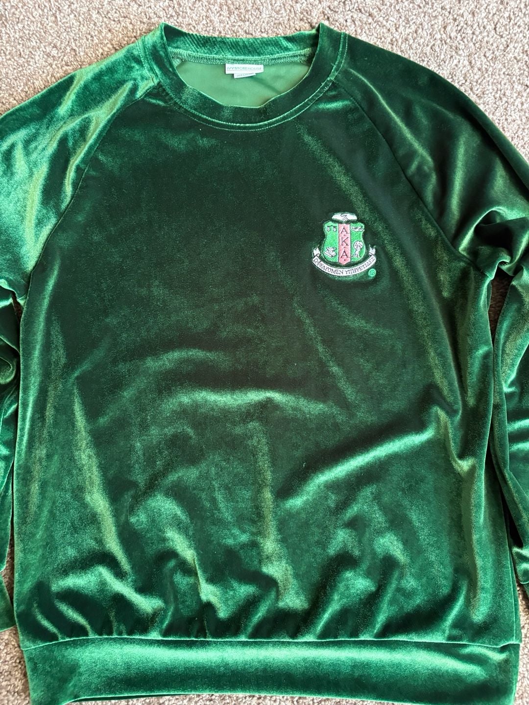 Ivy Storehouse AKA Velvet Sweatshirt Size Medium Green 3