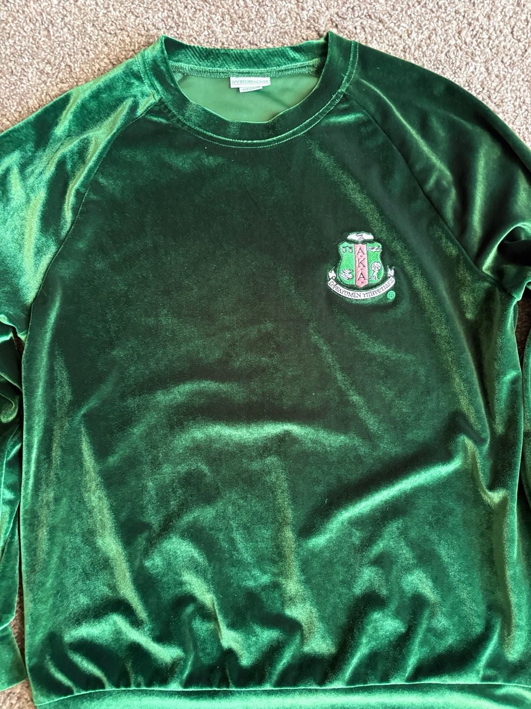 Ivy Storehouse AKA Velvet Sweatshirt Size Medium Green 5