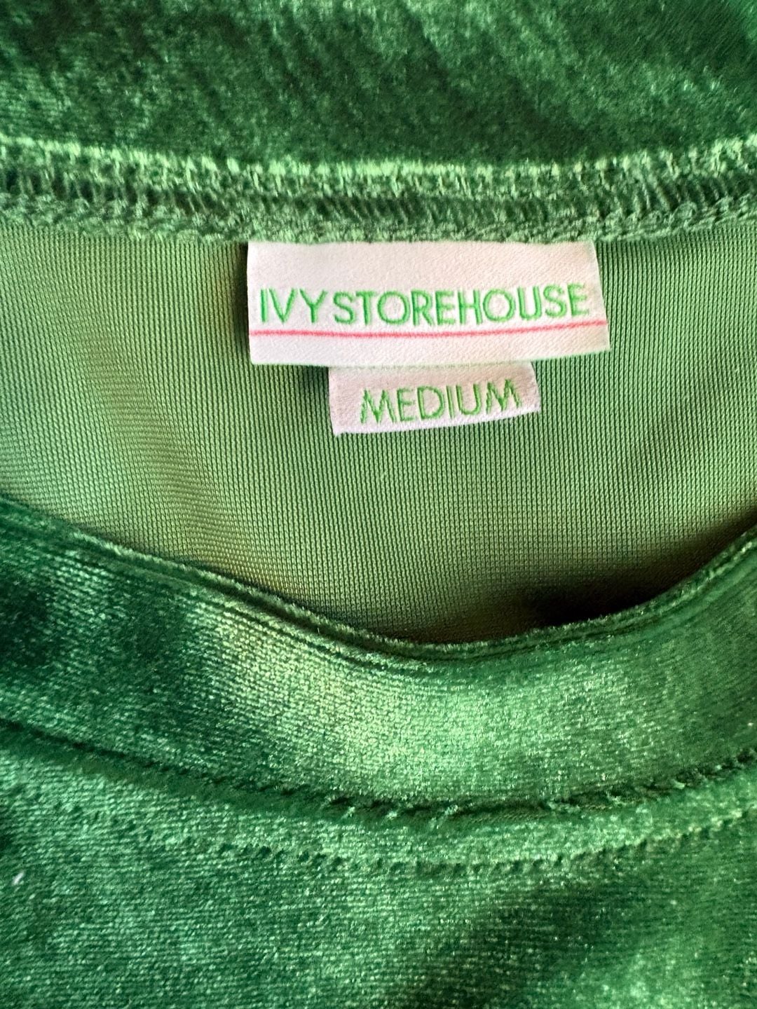 Ivy Storehouse AKA Velvet Sweatshirt Size Medium Green 6