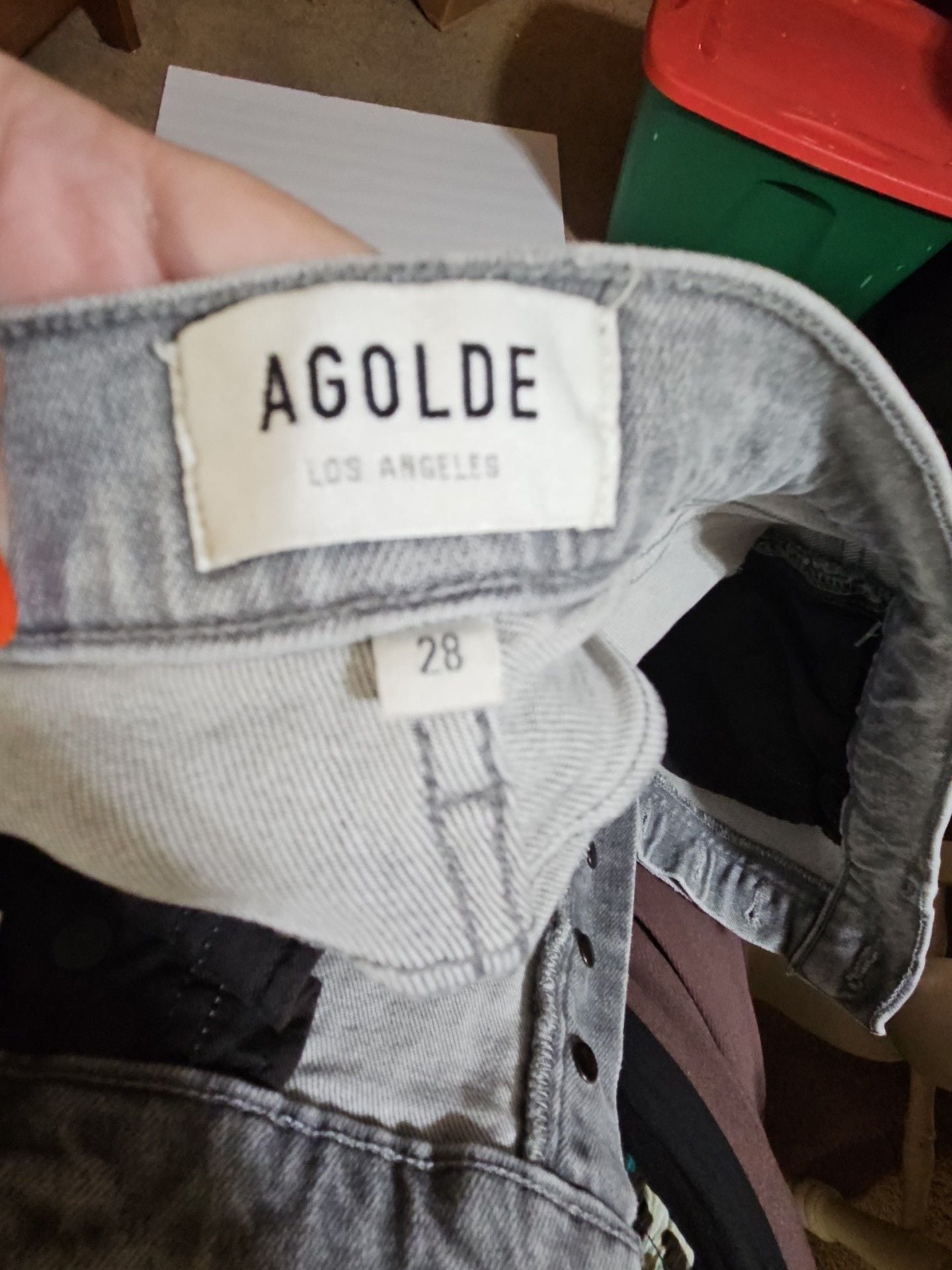 AGOLDE Straight Jeans Size 28 Grey Button Fly 4