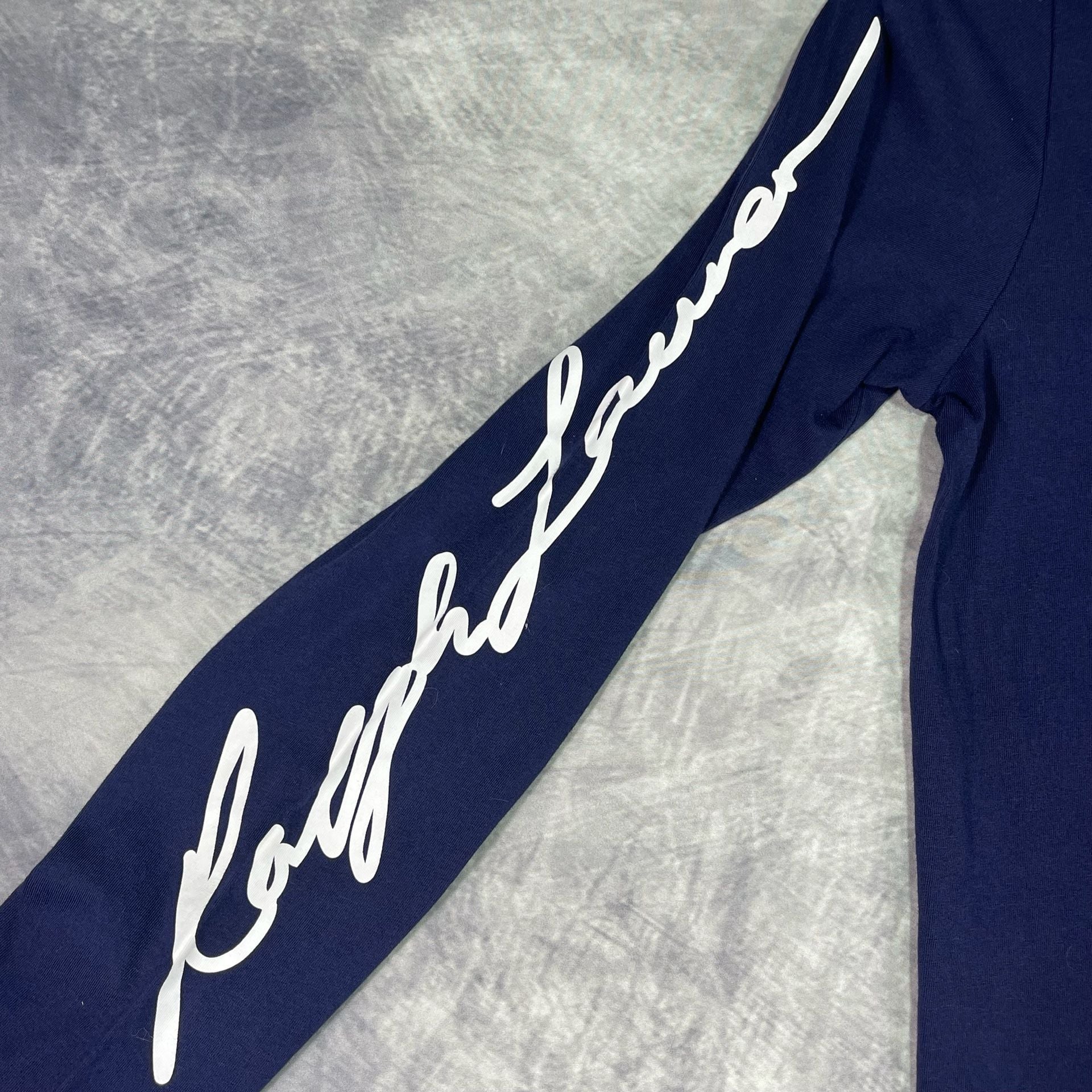 Polo Ralph Lauren Dot Print Big Pony Graphic Hooded Tee Size M Navy 8