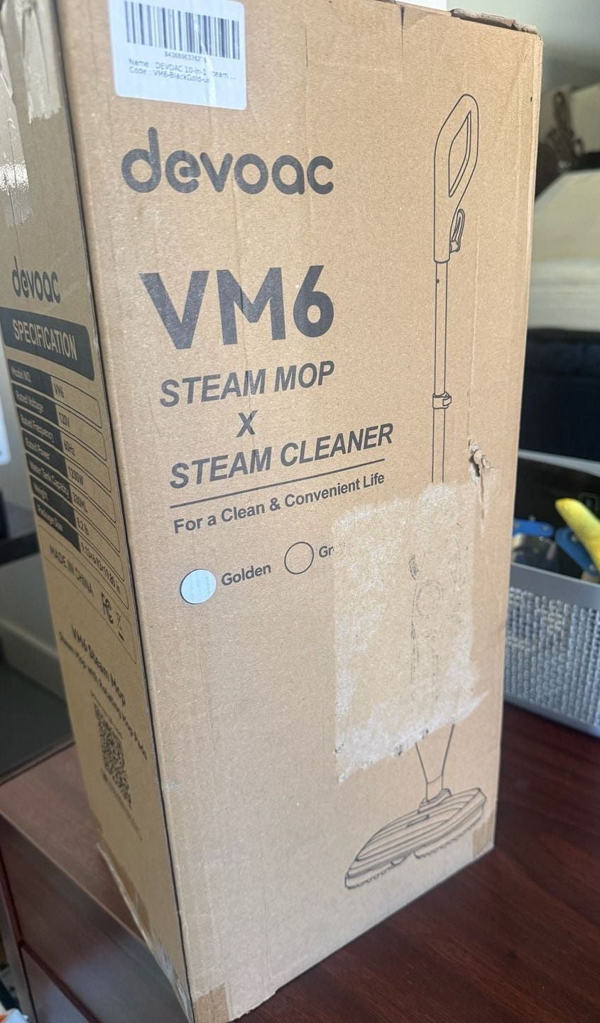 Devoac VM6 10-In-1 Steam Mop And Steam Cleaner Black Gold NEW 3