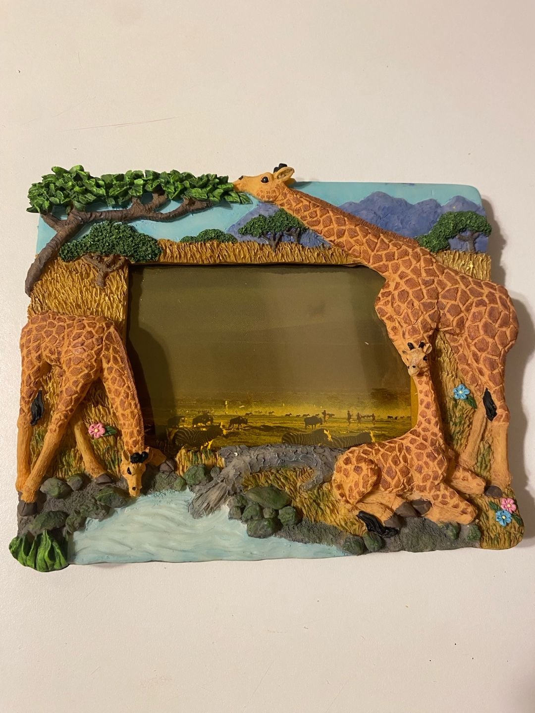 Safari Giraffe 3D Resin Picture Frame Multi Animal Wildlife Decor 1