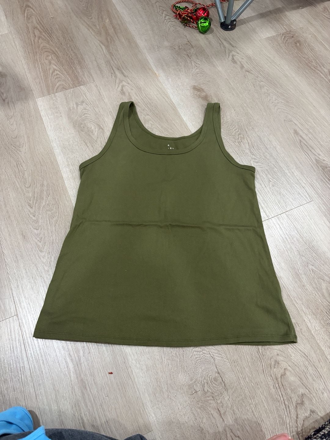 A New Day Tank Top Size XX-Large Olive Green Scoop Neck 2
