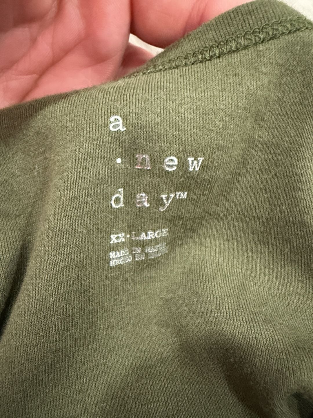 A New Day Tank Top Size XX-Large Olive Green Scoop Neck 3
