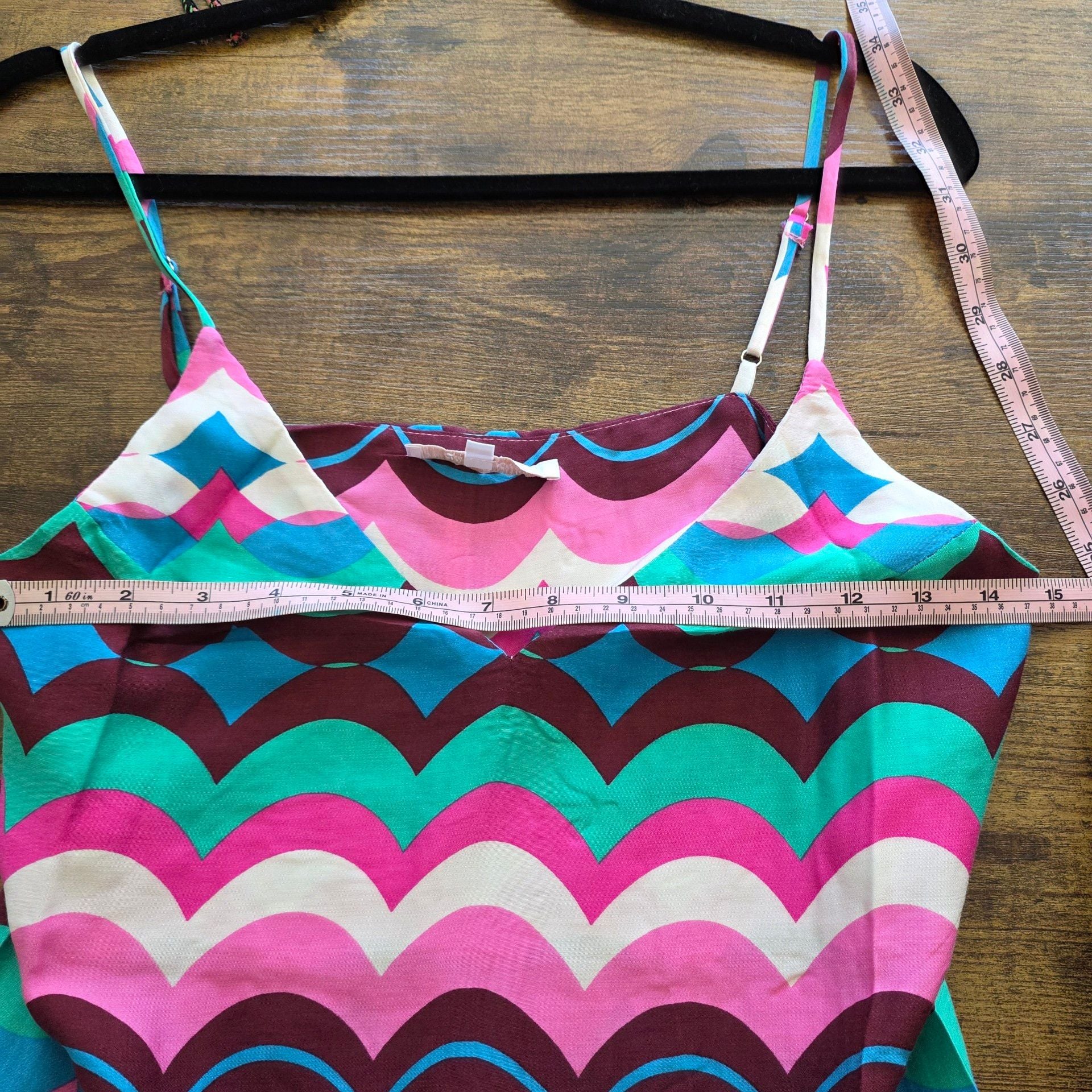 Olivaceous Slip Dress Size S Multicolored Geometric 4