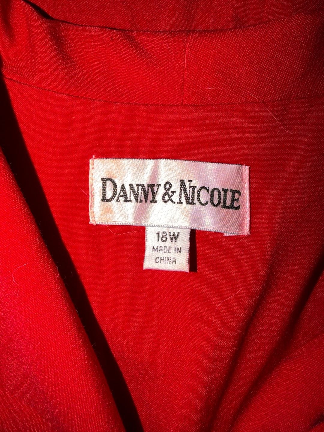 Danny & Nicole Suit Set Size 18W Red Jacket Pants 6